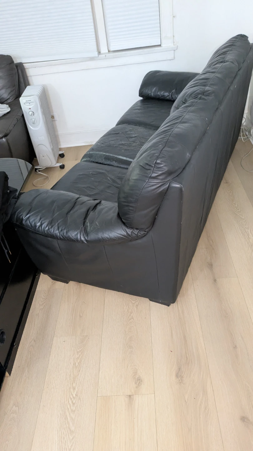 Black Three-Seater Sofa
