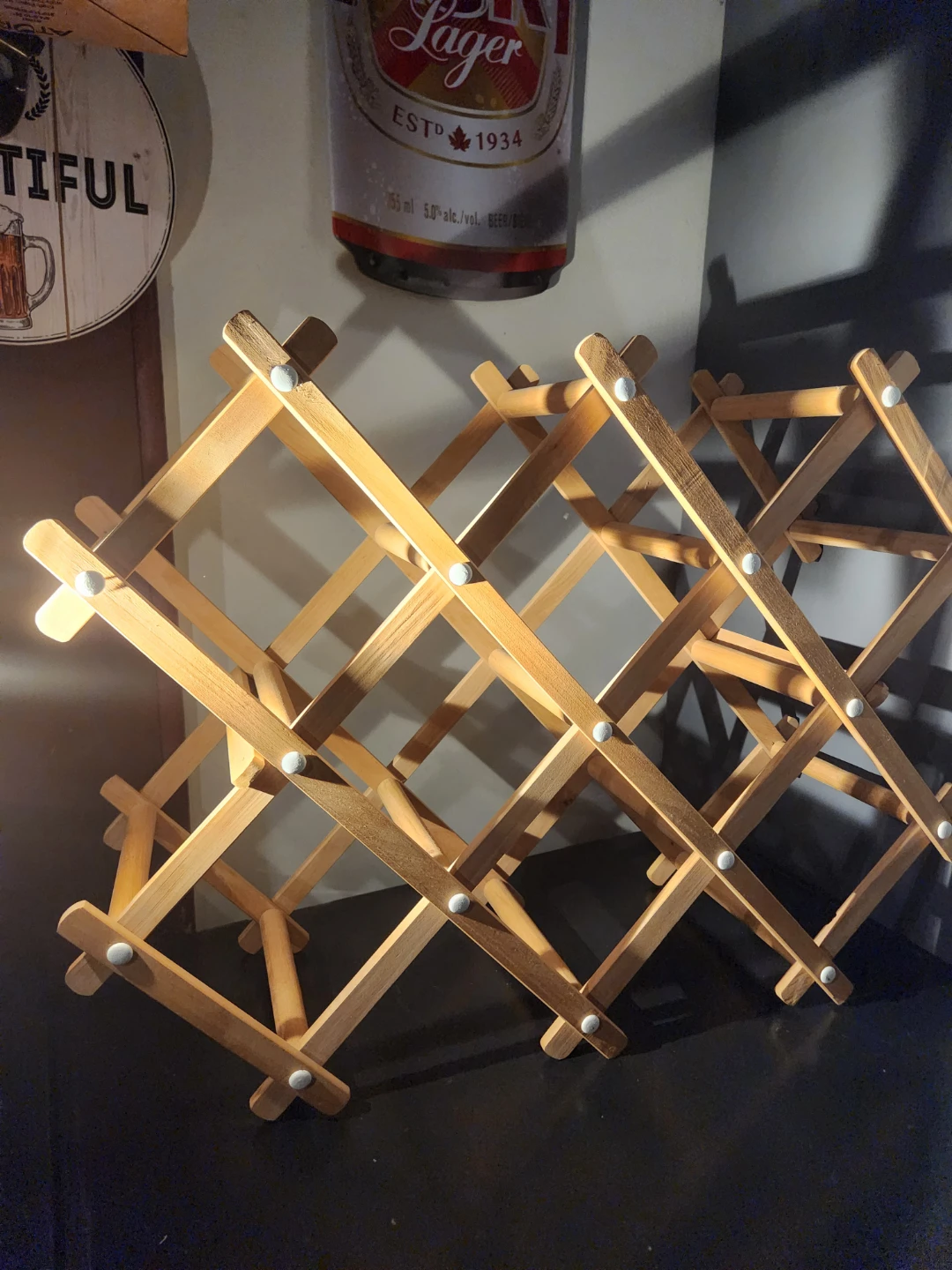 Collapsible Wooden Wine Rack vintage