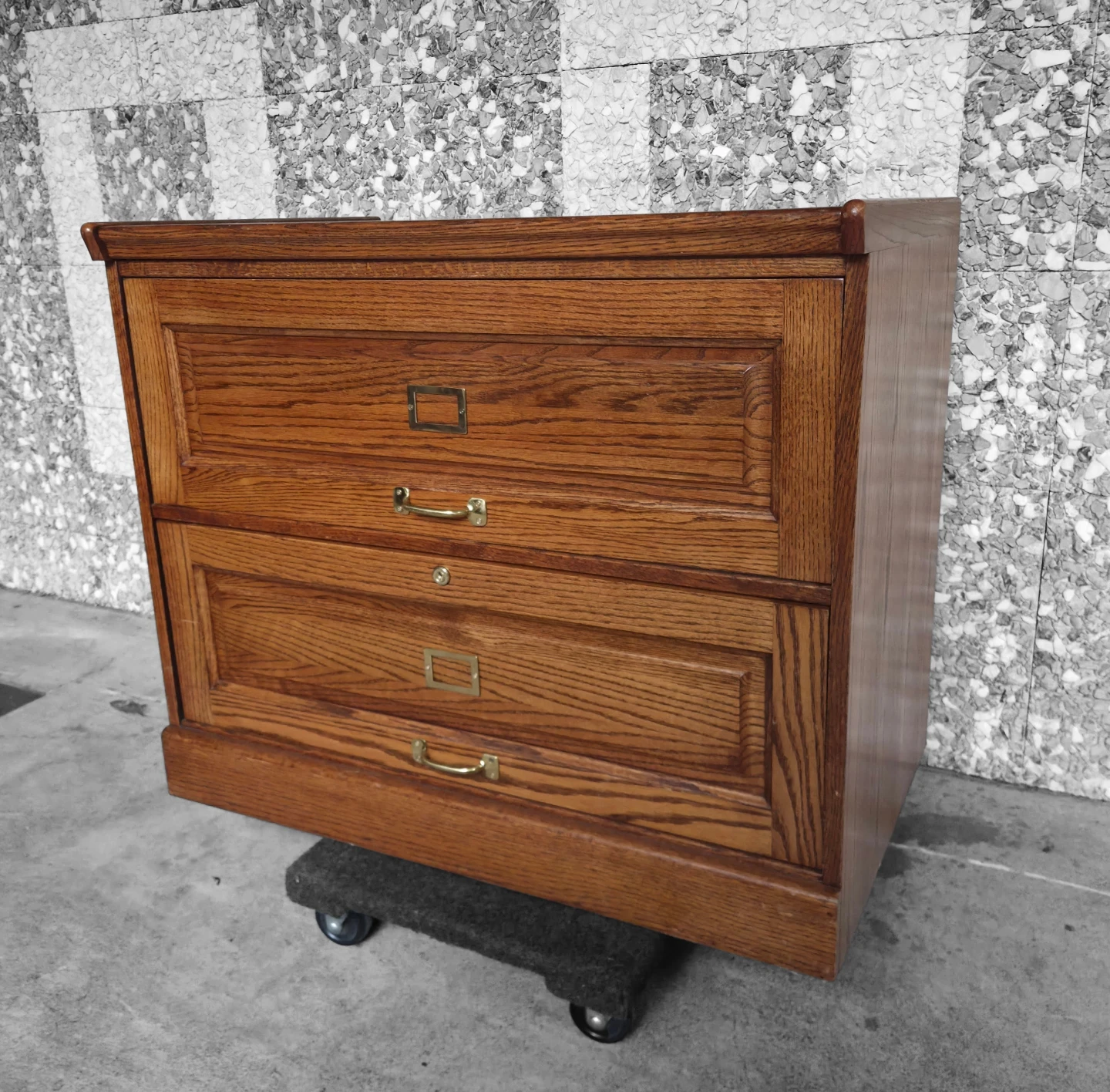 Vintage Tiger Oak Two Piece Stackable Filing Cabinet(s) - photo 3