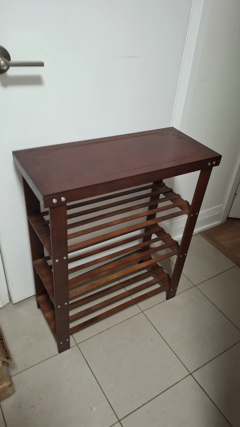 Wooden Four-Tier Shoe Rack 58x25x70cm
