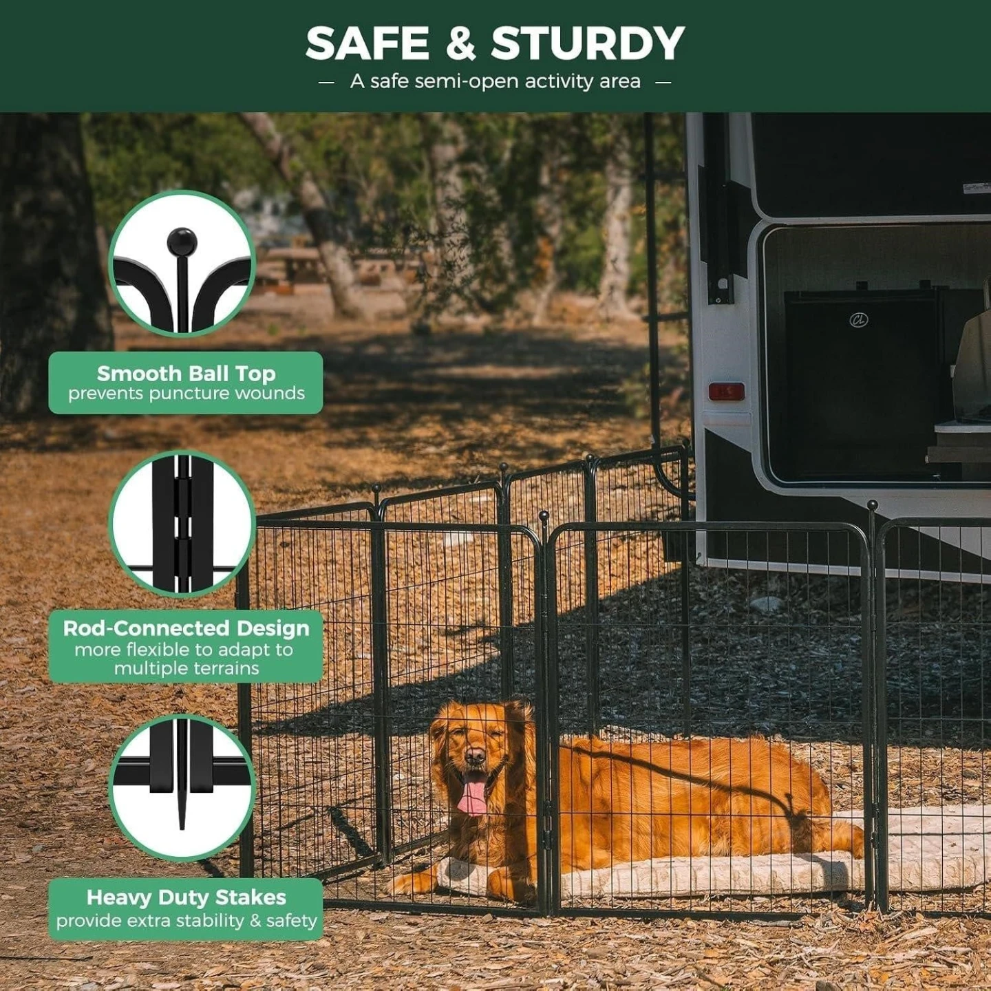 New,<>> 16-Panel Portable Dog Exercise Pen - photo 3
