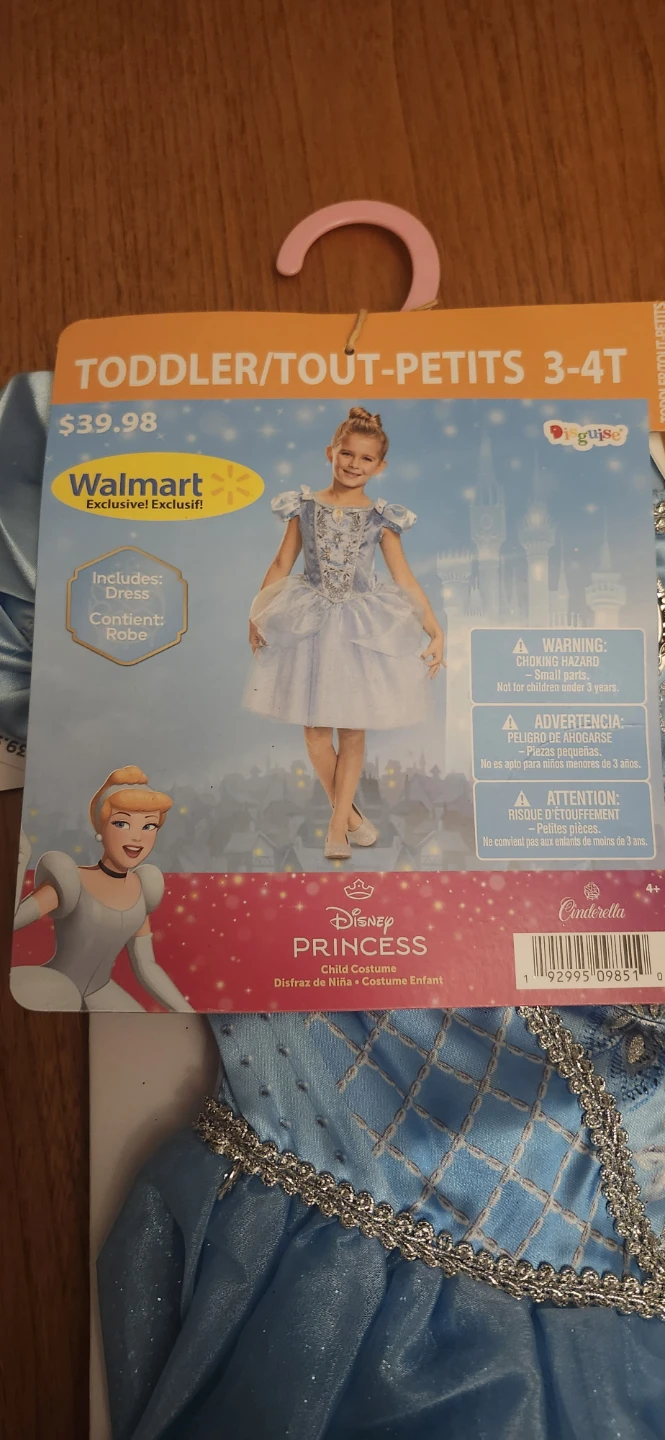 Disney Princess Cinderella Costume Size 3-4T
