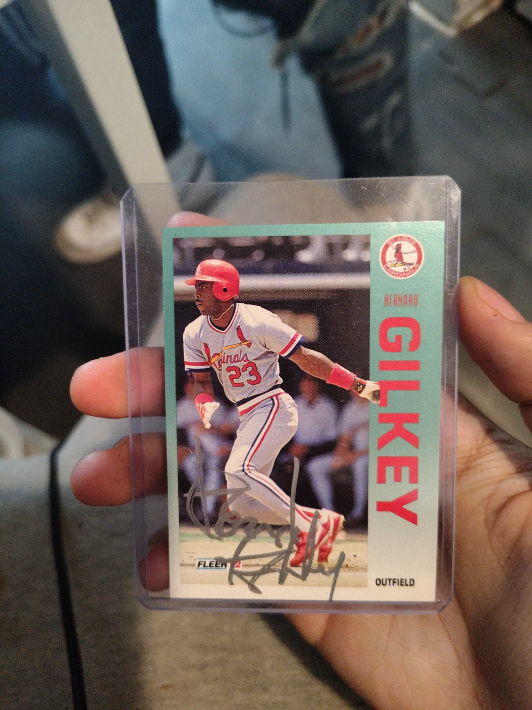 1992 Fleer Bernard Gilkey St. Louis Cardinals Baseball Card