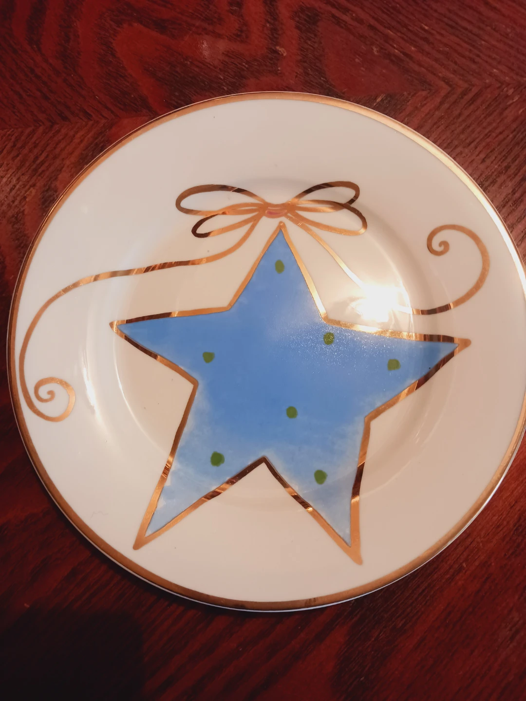 New !! Beautiful Holiday Season Blue Star Plate - photo 3