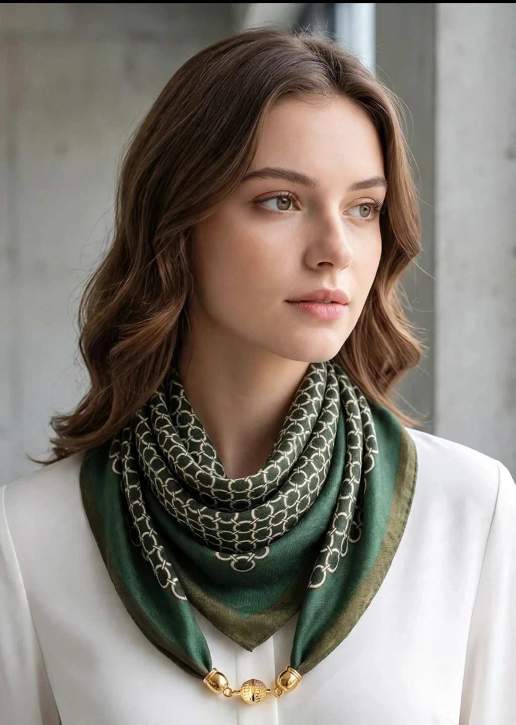 cotton linen scarf with magnetic buckle, styles as in pictures
