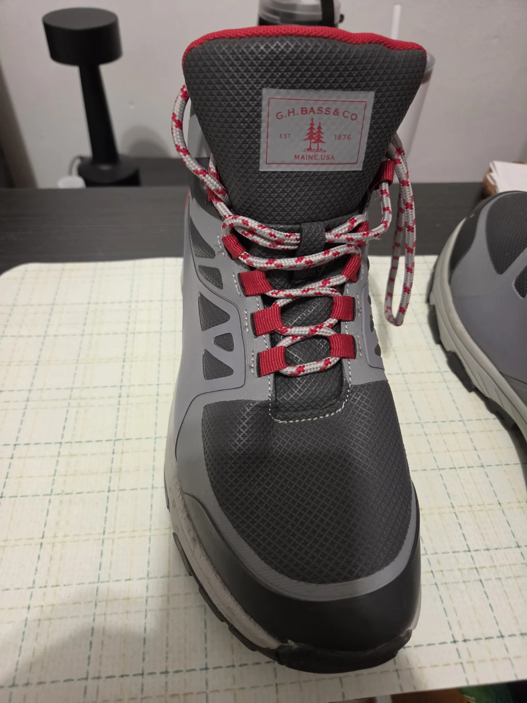 G.H. Bass & Co. Hiking Boots Gray Red