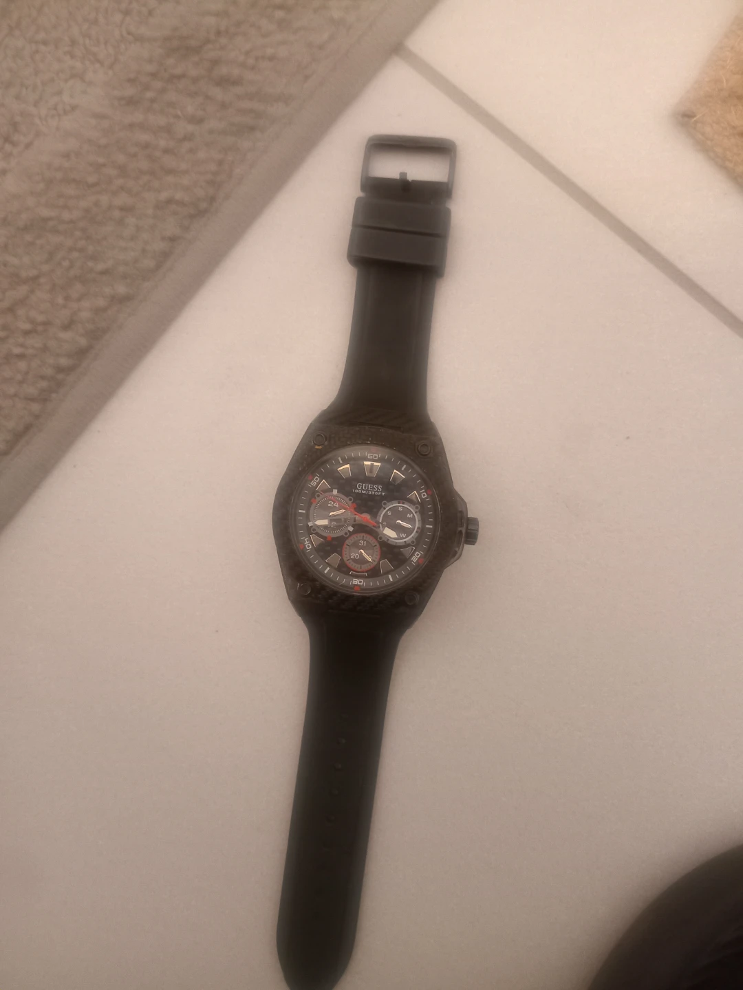 GUESS W1048G2 Legacy 45mm Men's Black Silicone Watch - photo 5
