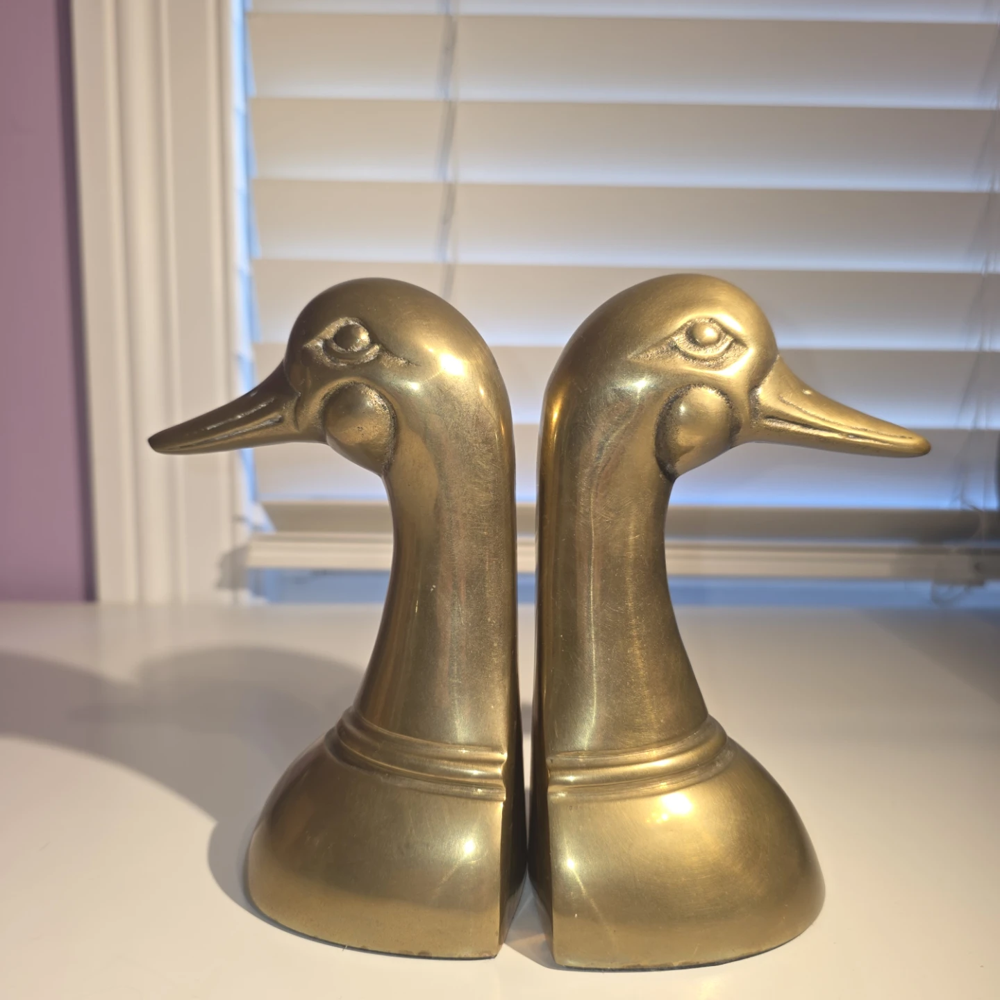 Vintage Brass Duck Bookends 6.5 in tall - photo 2