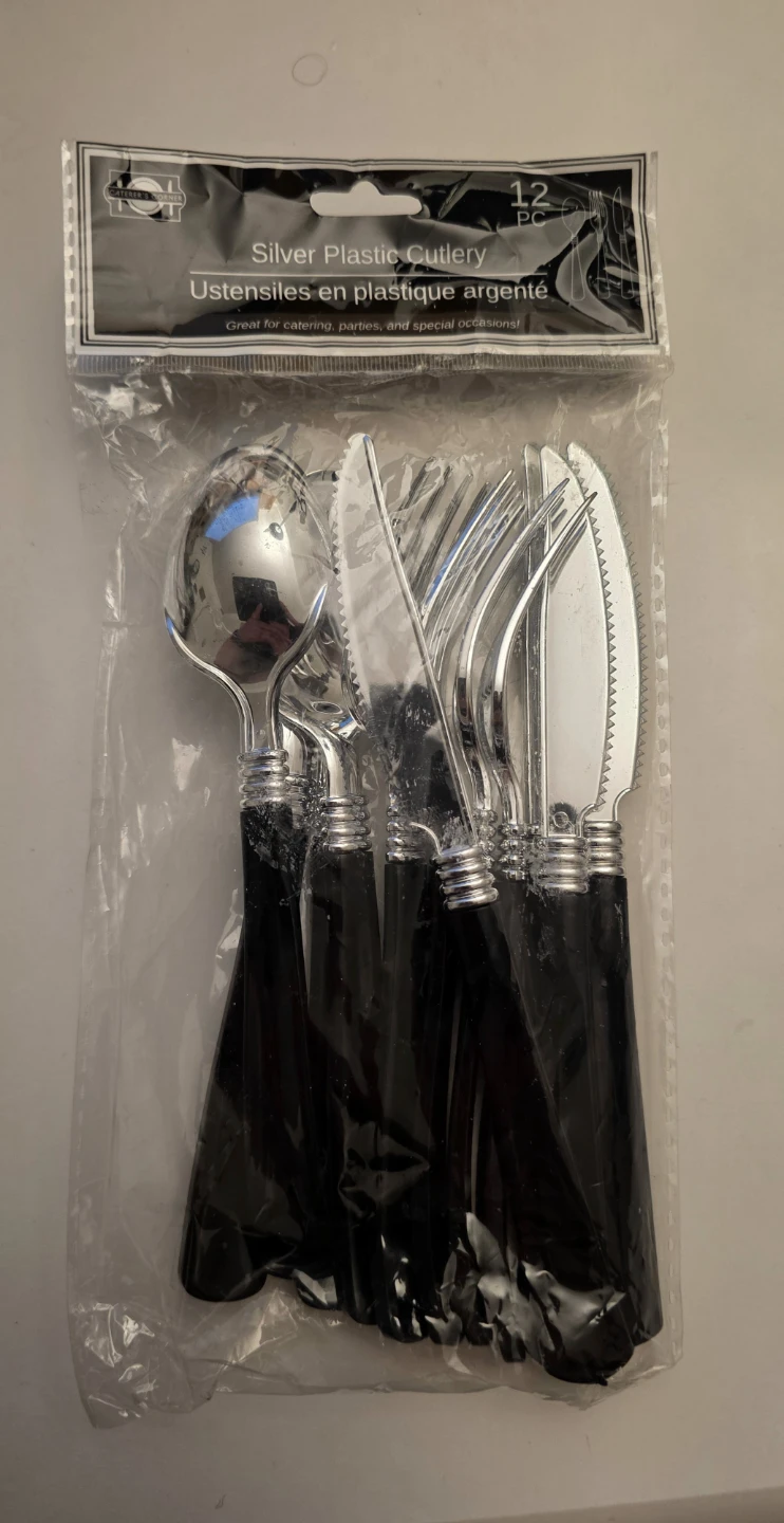 Caterer's Corner Silver Plastic Cutlery 12 Piece Set - photo 2