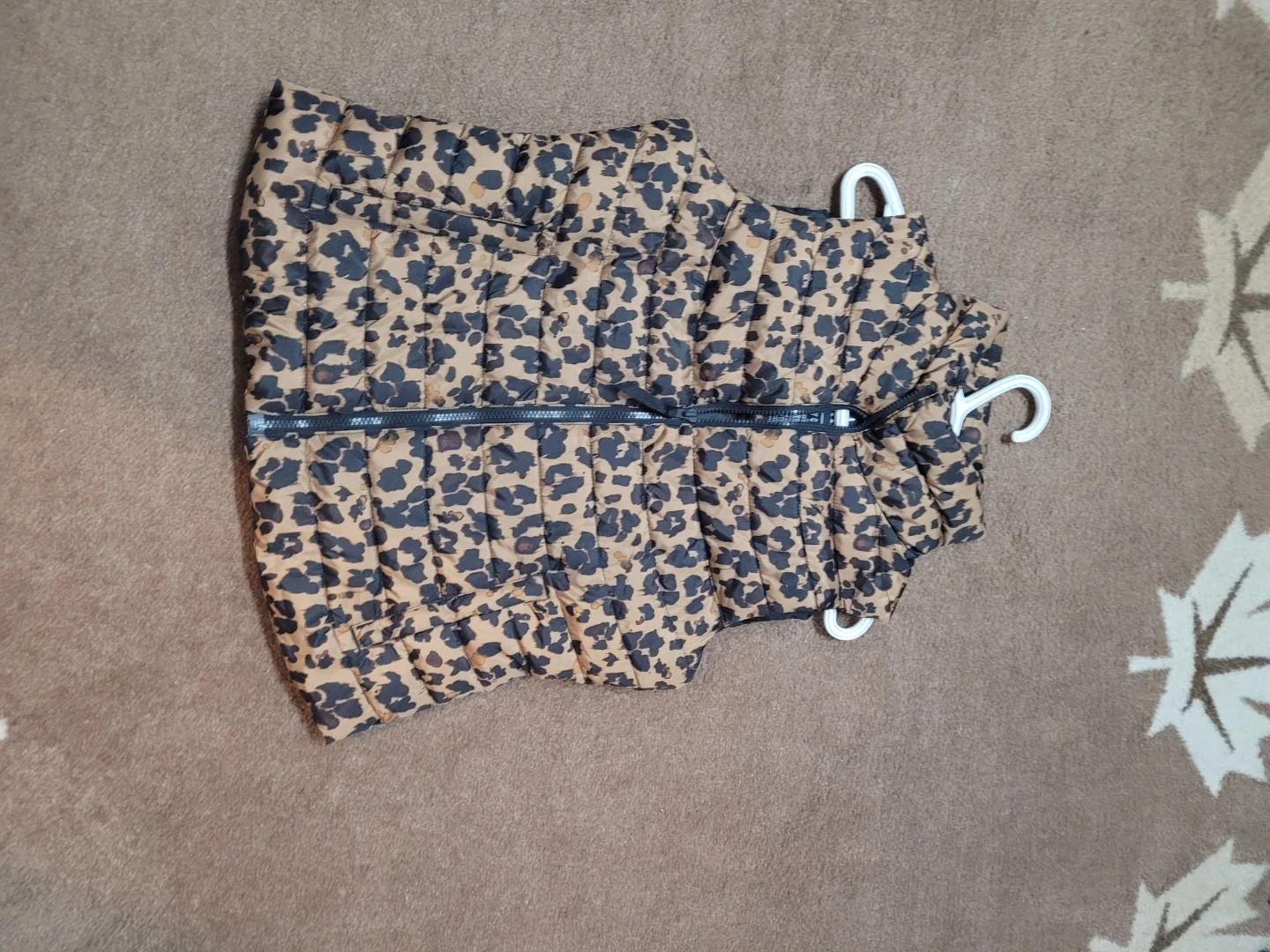 Gap Upcycled Leopard Print Puffer Vest