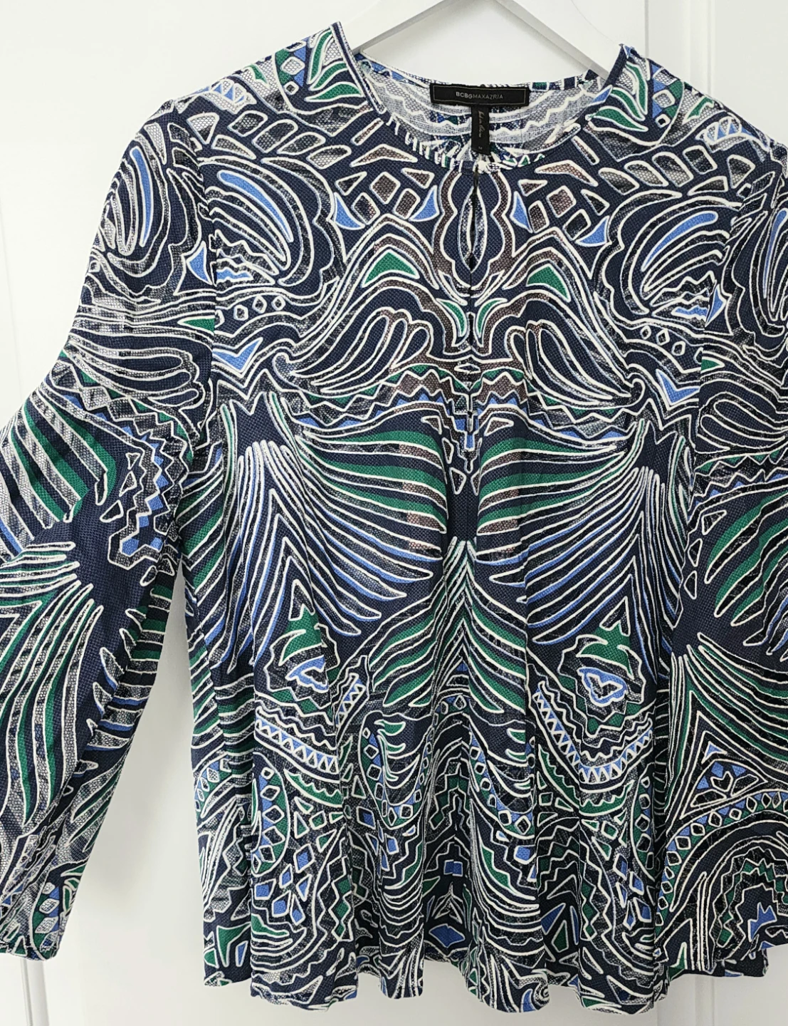 BCBGMAXAZRIA Patterned Long Sleeve Top - photo 2