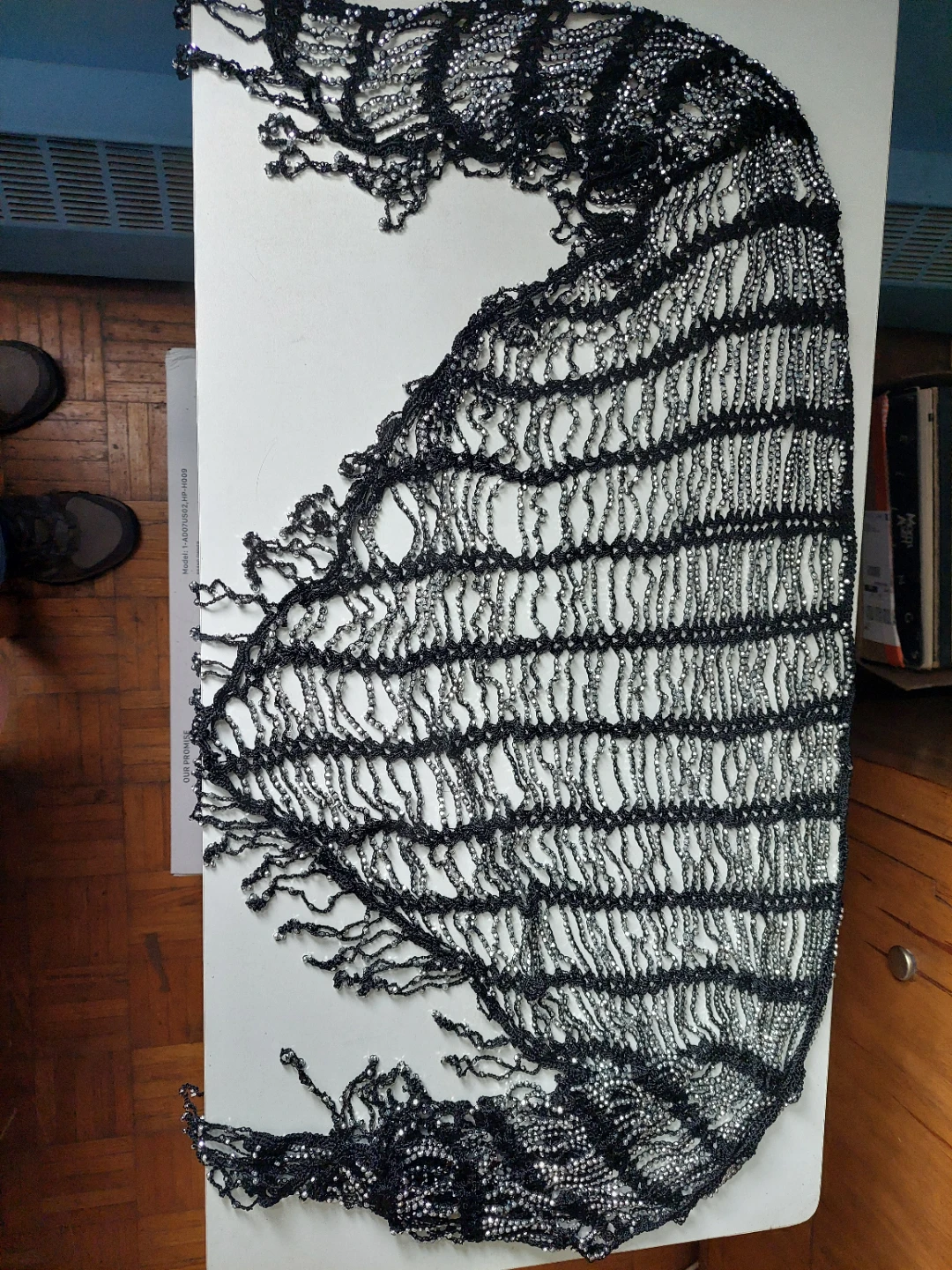 Black and Silver Beaded Shawl