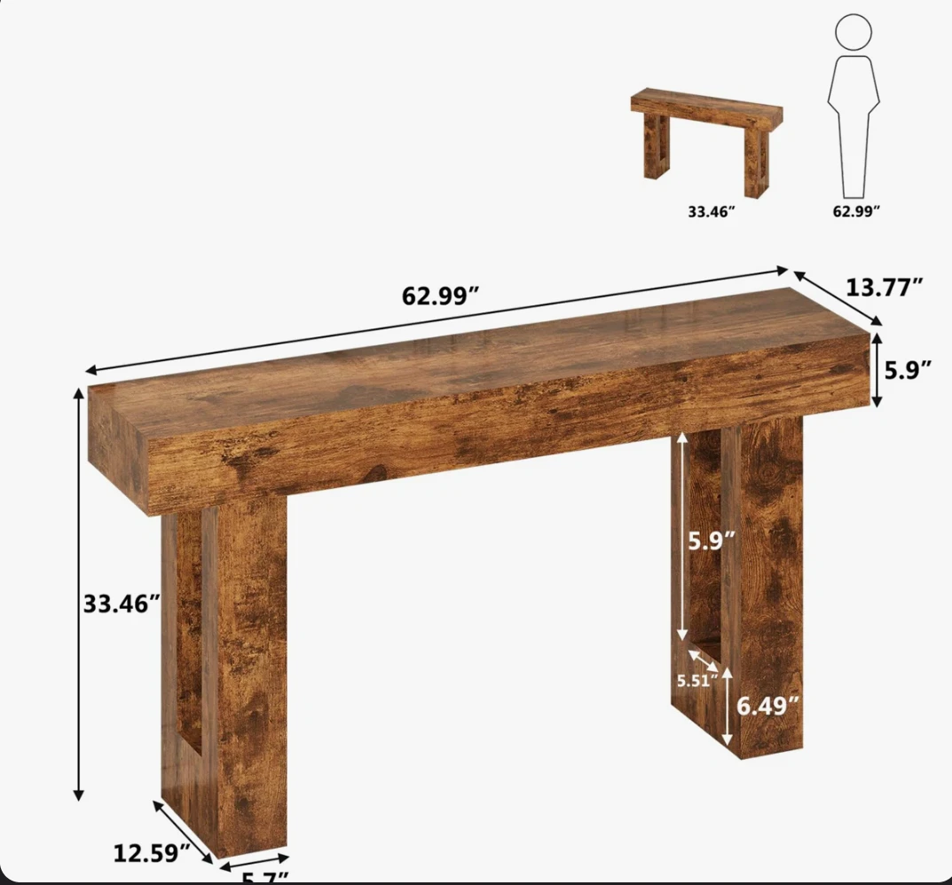 Rustic Wood Console Table - photo 5