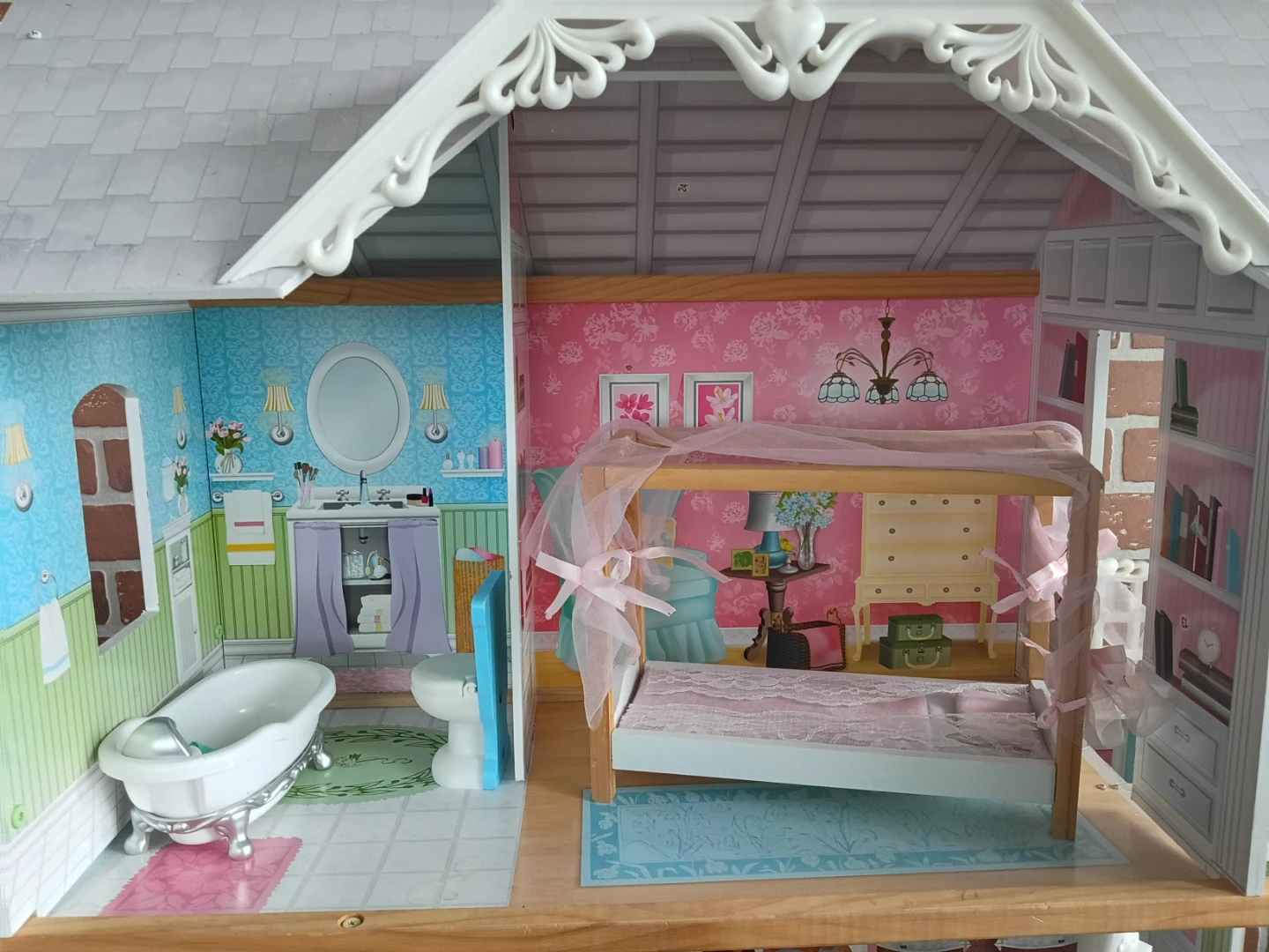 KidKraft Wooden Dollhouse with Furniture and Toy Car - photo 2