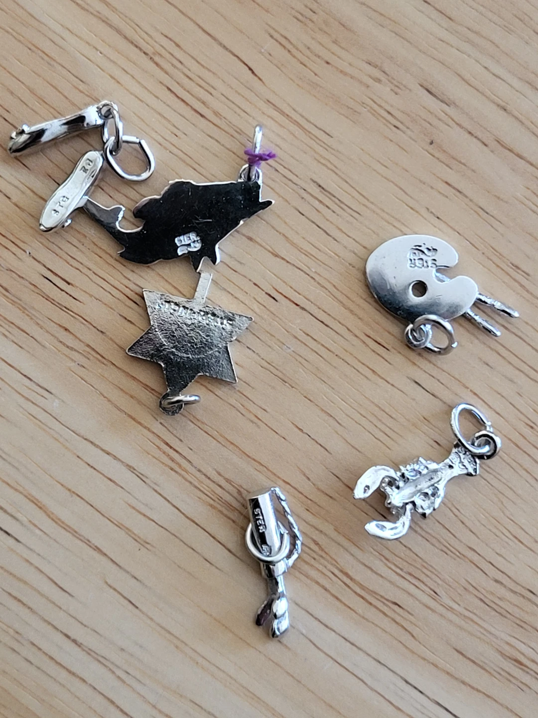 Sterling silver vintage charm bracelet with 6 charms - photo 3