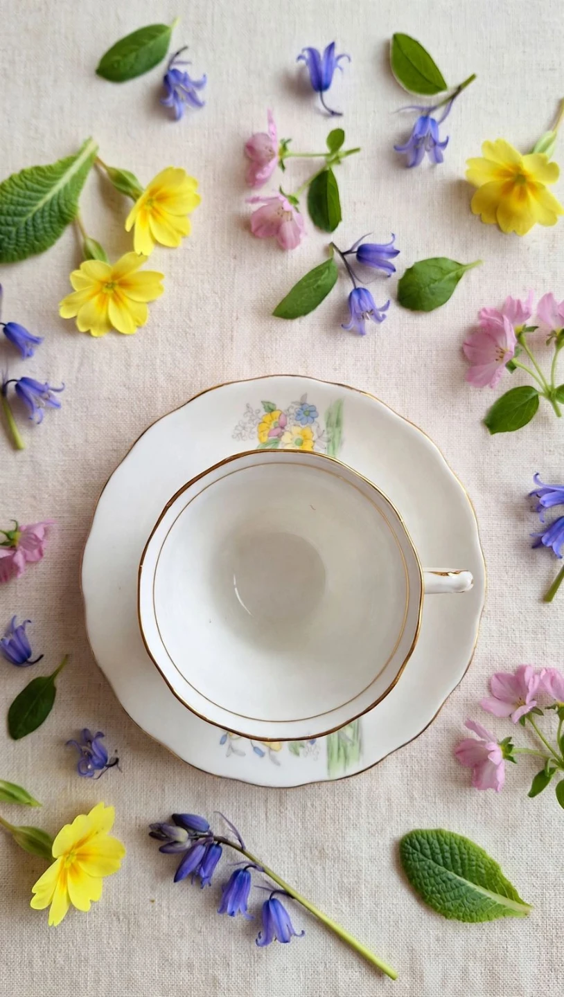 Colclough Spring Flowers Bone China Teacup & Saucer - photo 5