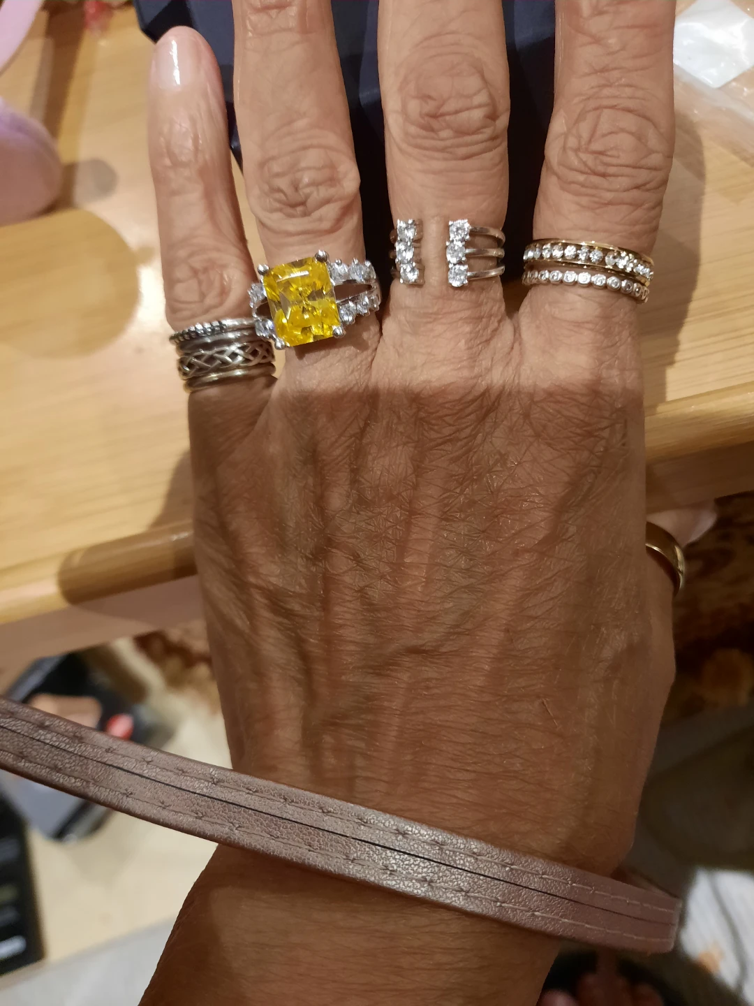 Bold Canary CZ RING Solid sterling silver