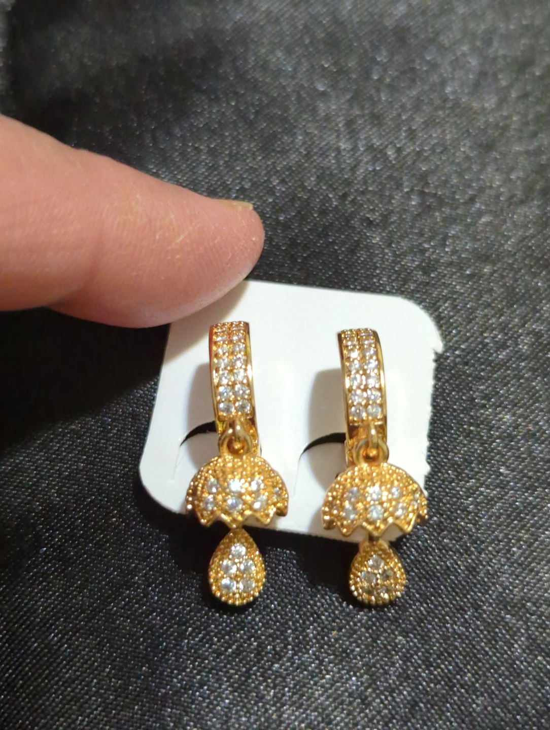 Gold Tone Dangle Hoop Earrings - photo 2