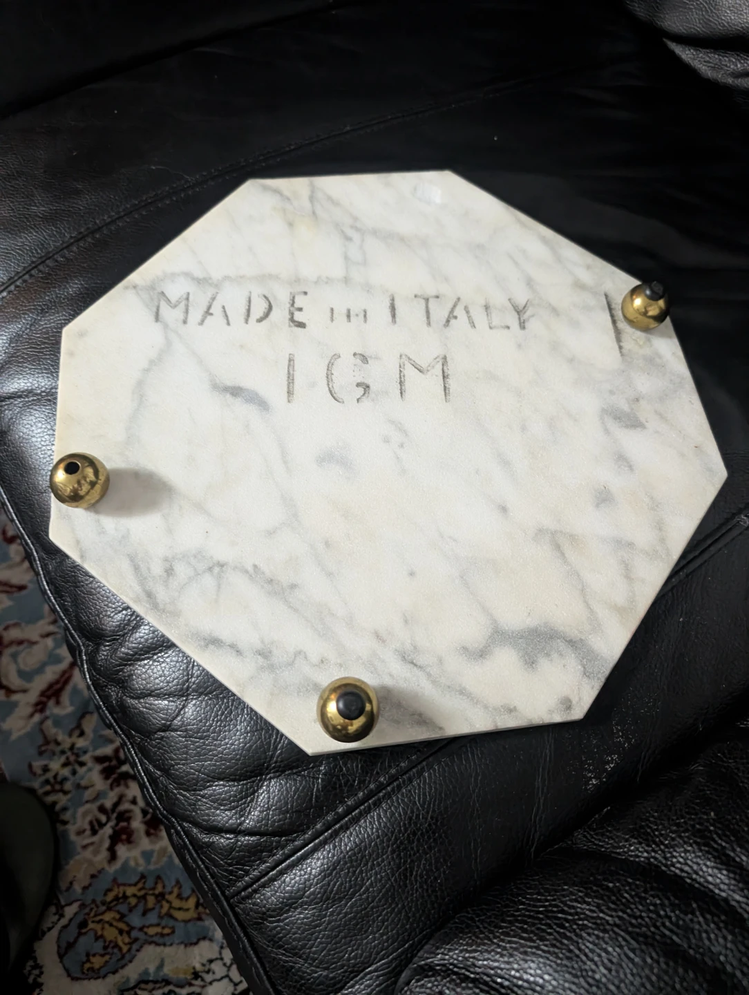 Marble Cheese Board with Brass Feet Made in Italy - photo 5
