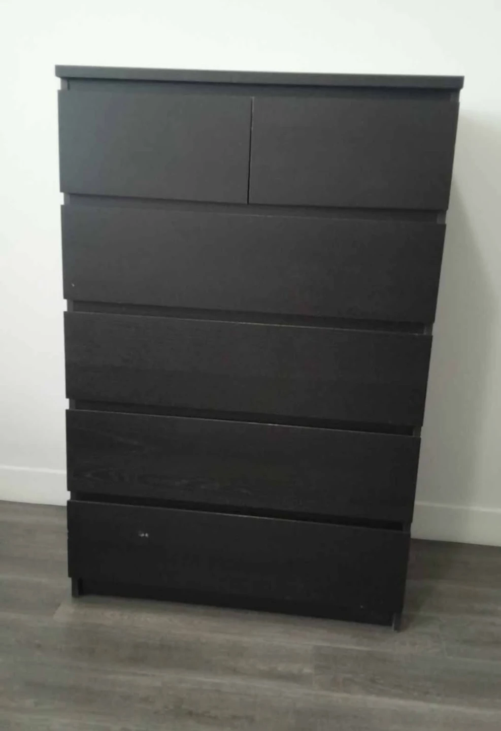 IKEA Black Wood Grain 6-Drawer Dresser