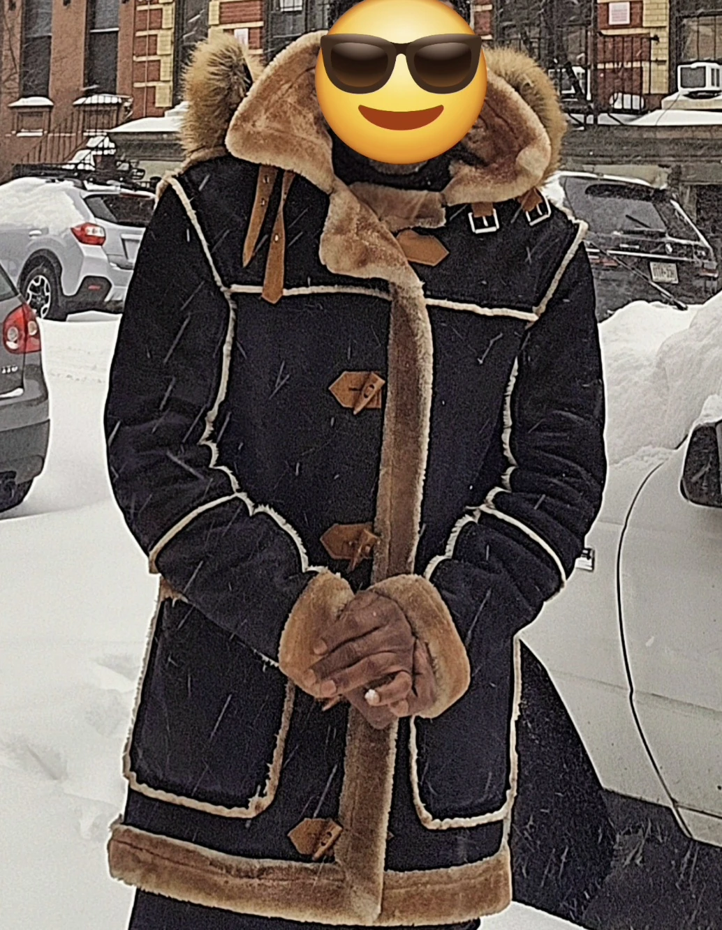Black Shearling  Coat large