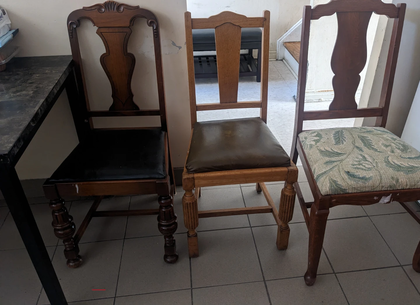 Three Wooden Dining Chairs3