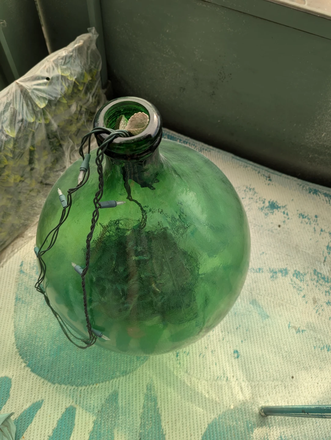 Large Green Decorative Glass Terrarium - photo 2