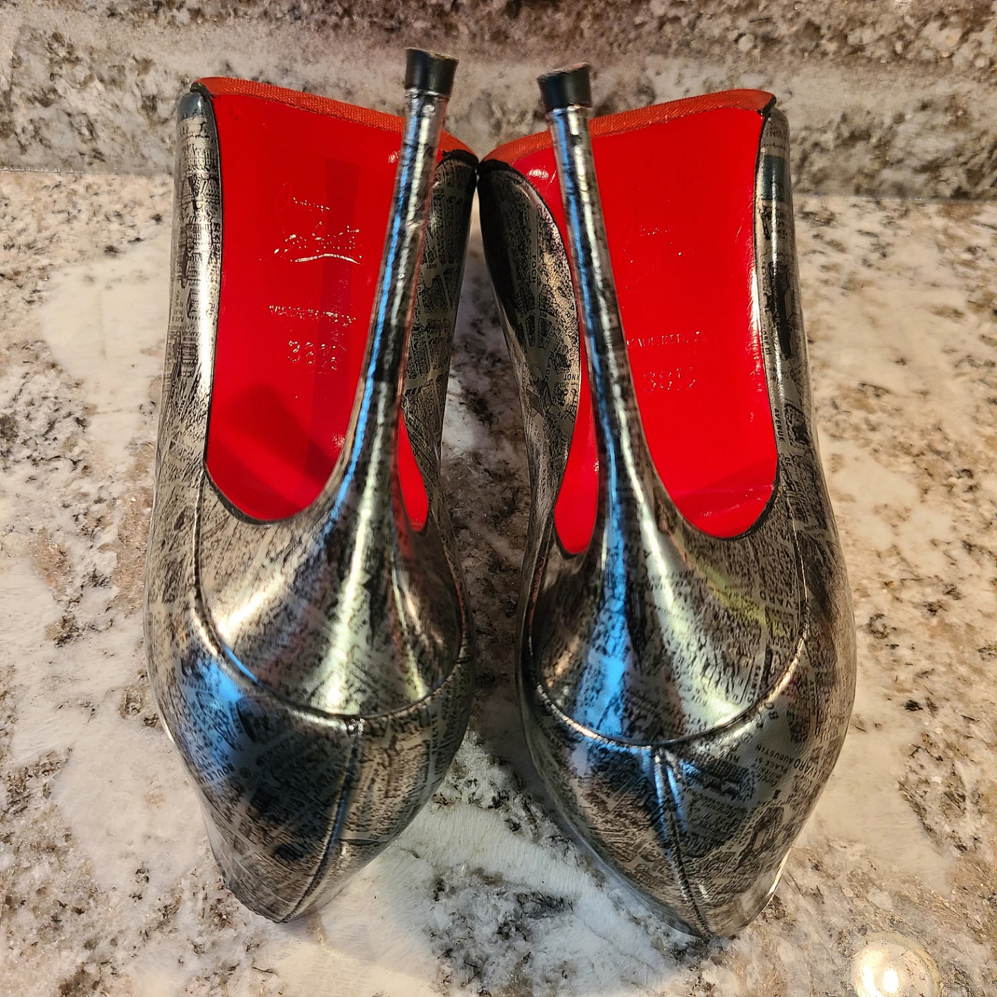 Christian Louboutin Newspaper Print Heels - photo 2