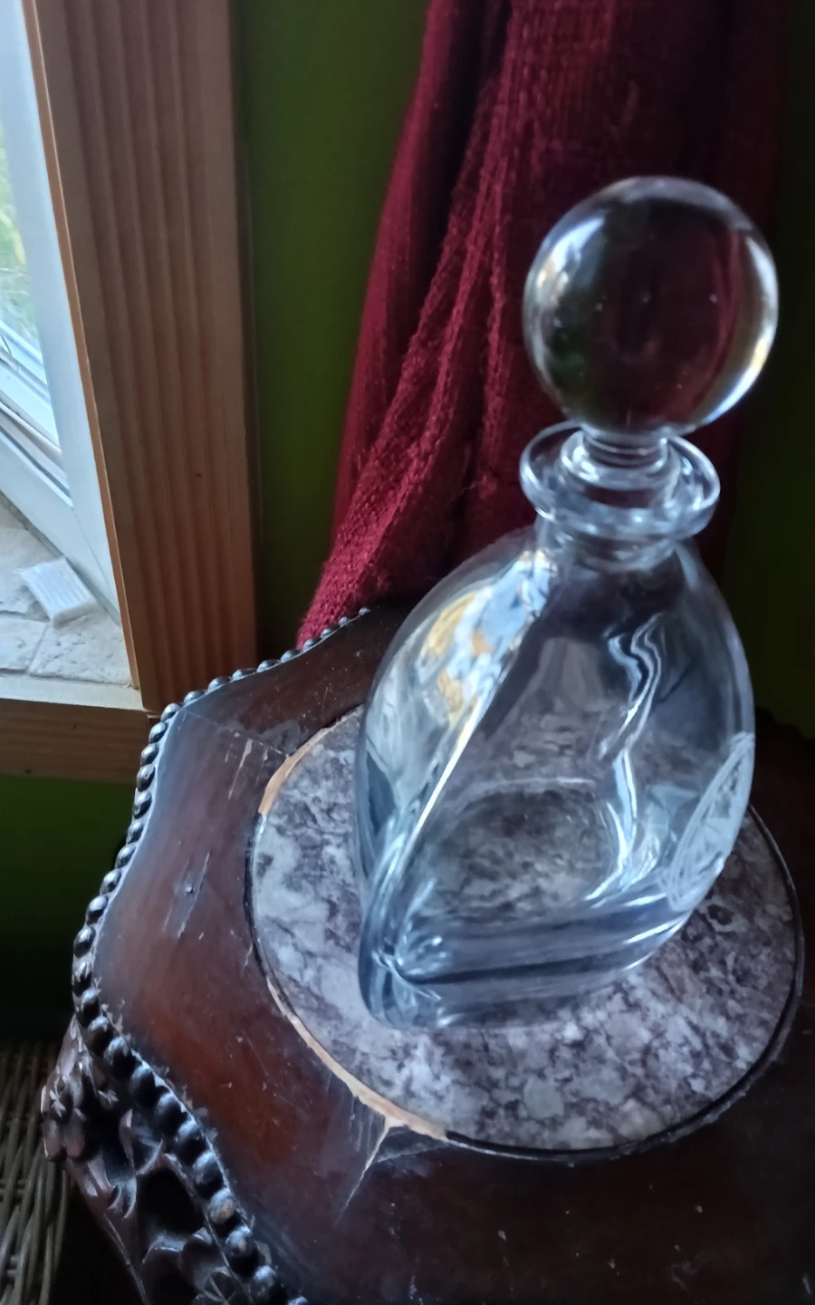 RARE Bacardi Etched Lead Crystal Decanter UV Ice-Blue - photo 3