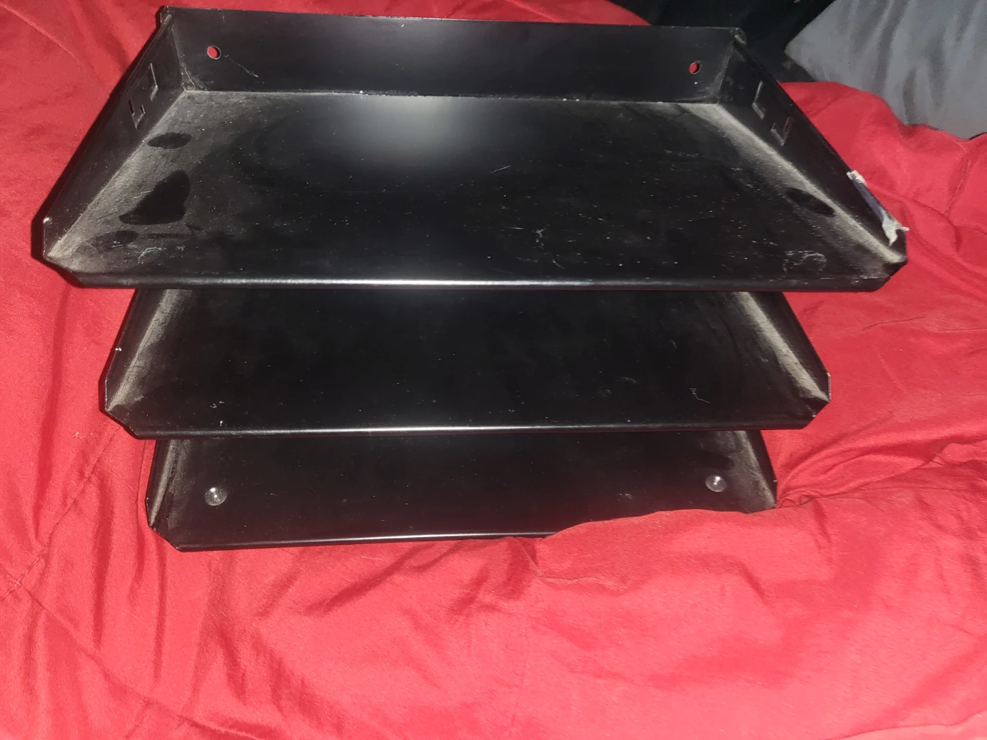 Black Metal 3-Tier Document Tray