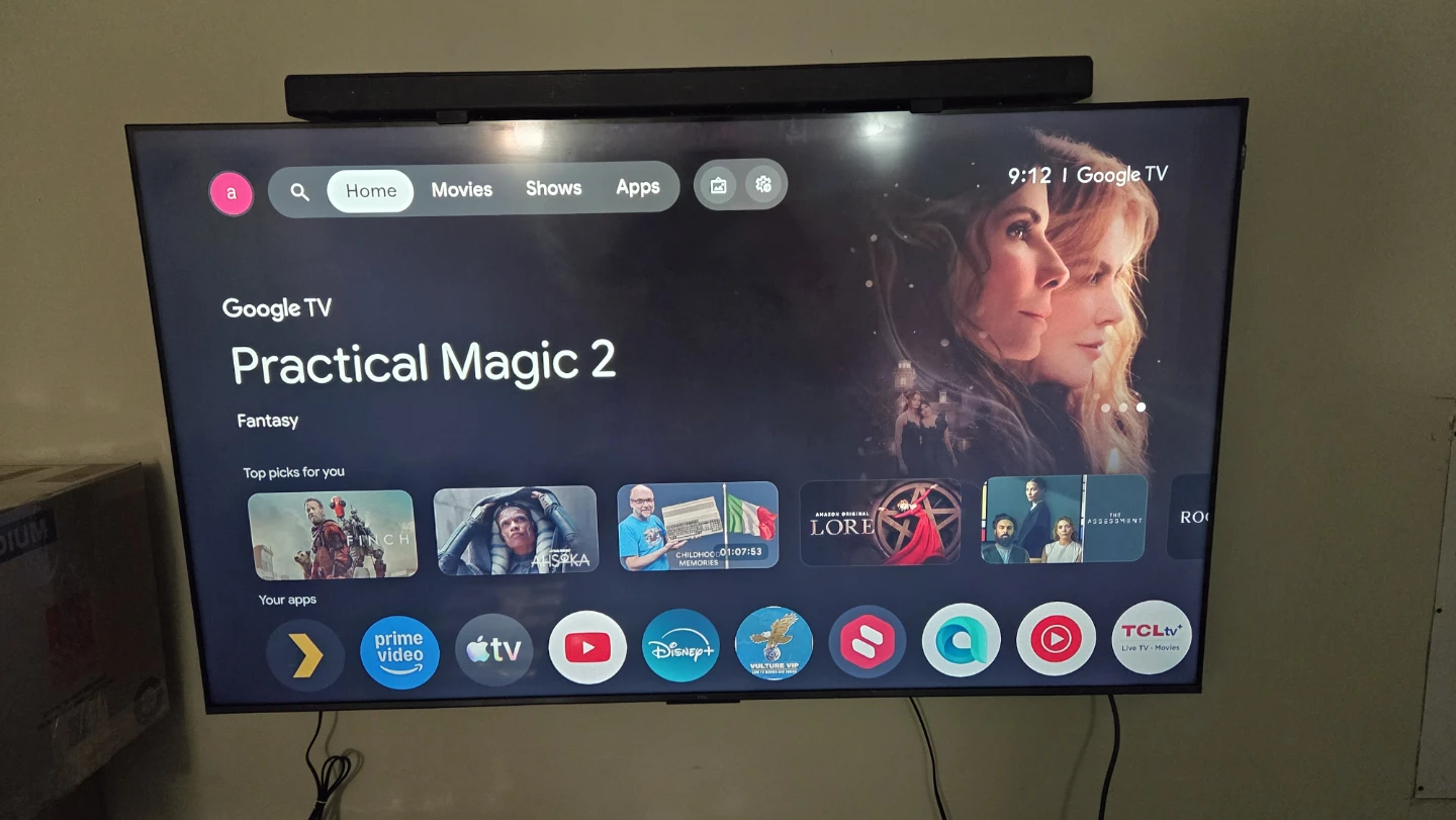 TCL TV with Wall Mount and Soundbar