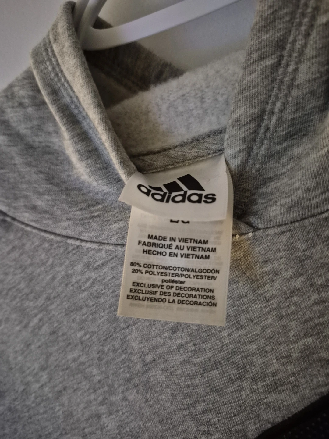 Adidas grey and black hoodie