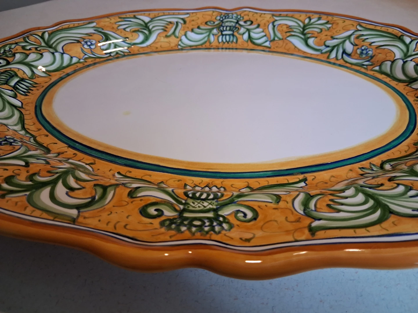 Ravello Italian Hand-Painted Ceramic Oval Serving Platter - photo 4