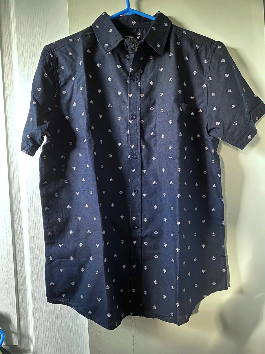 Street Rules Navy Diamond Print Shirt