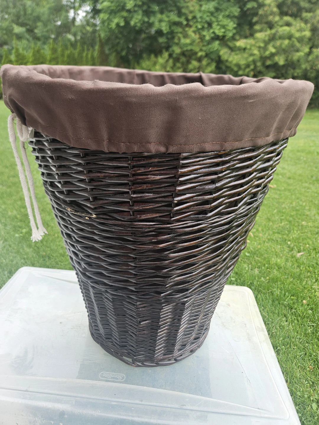 Dark Brown Woven Wicker Basket - photo 2
