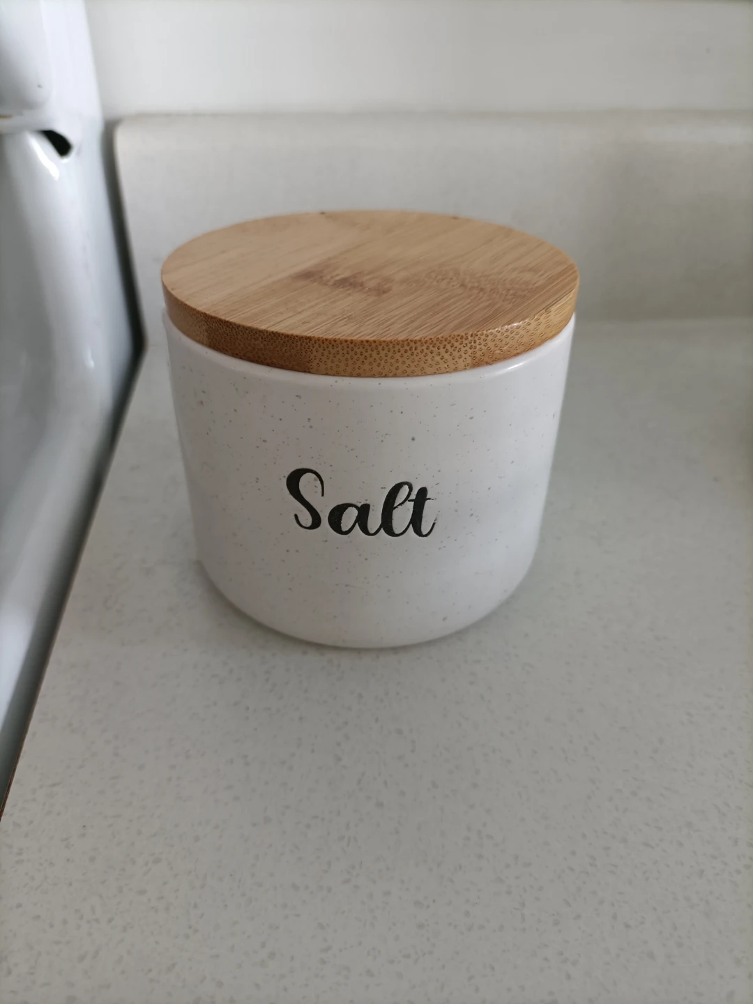Ceramic Salt Cellar with Bamboo Lid