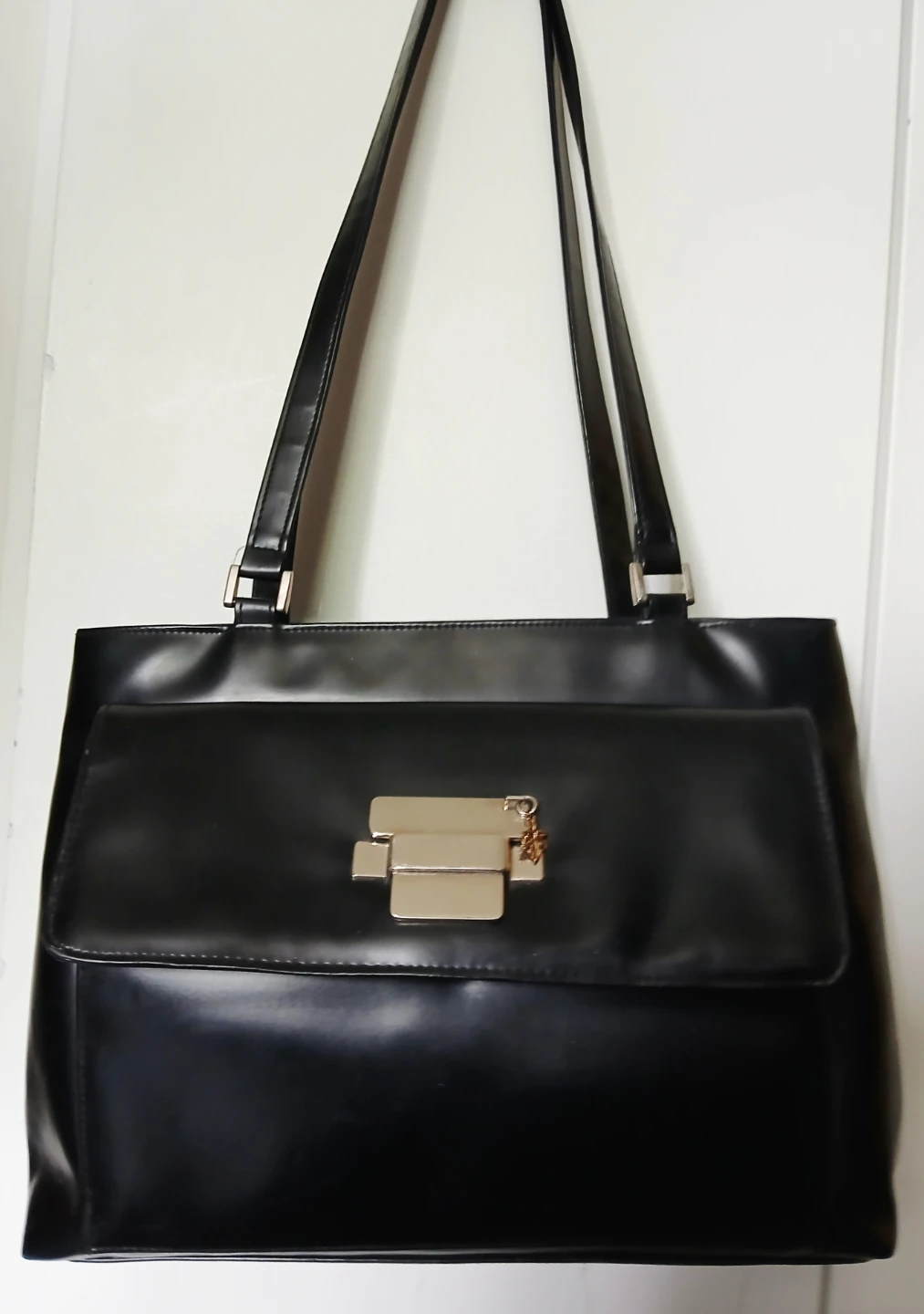 Large Black structured tote bag - photo 2