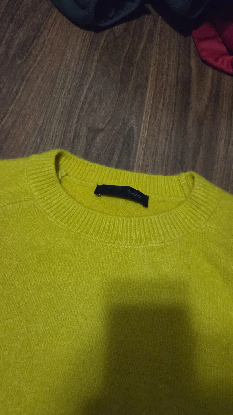 Zara Mustard Yellow Cropped Sweater - photo 3