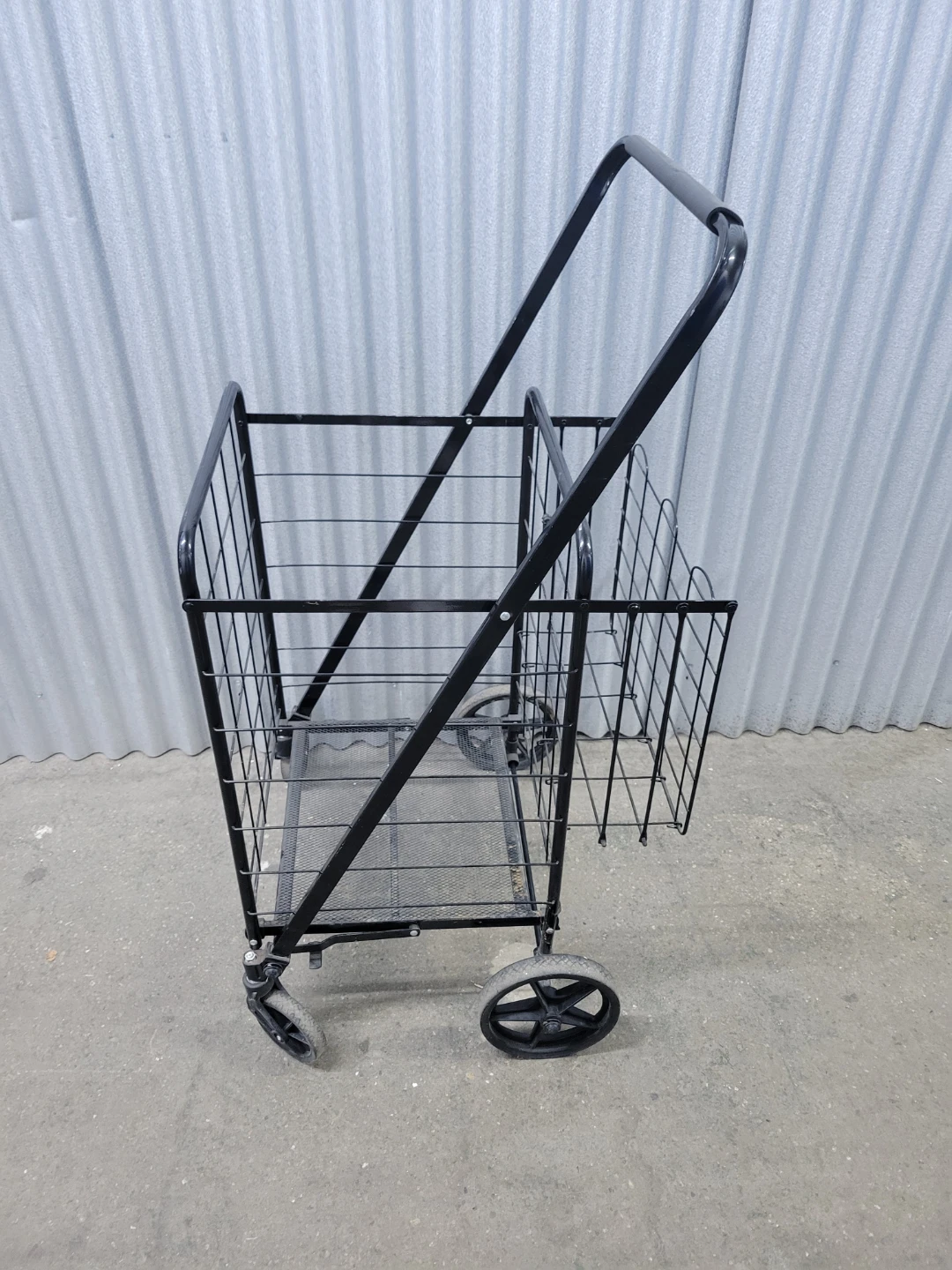 Collapsible Metal Utility Shopping Cart with extra basket - photo 3
