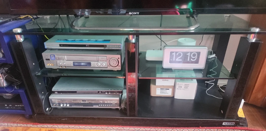 Glass and Metal TV Stand