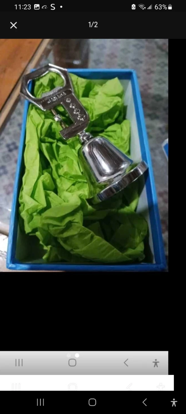 Vintage Metal Hand Bell Bottle Opener