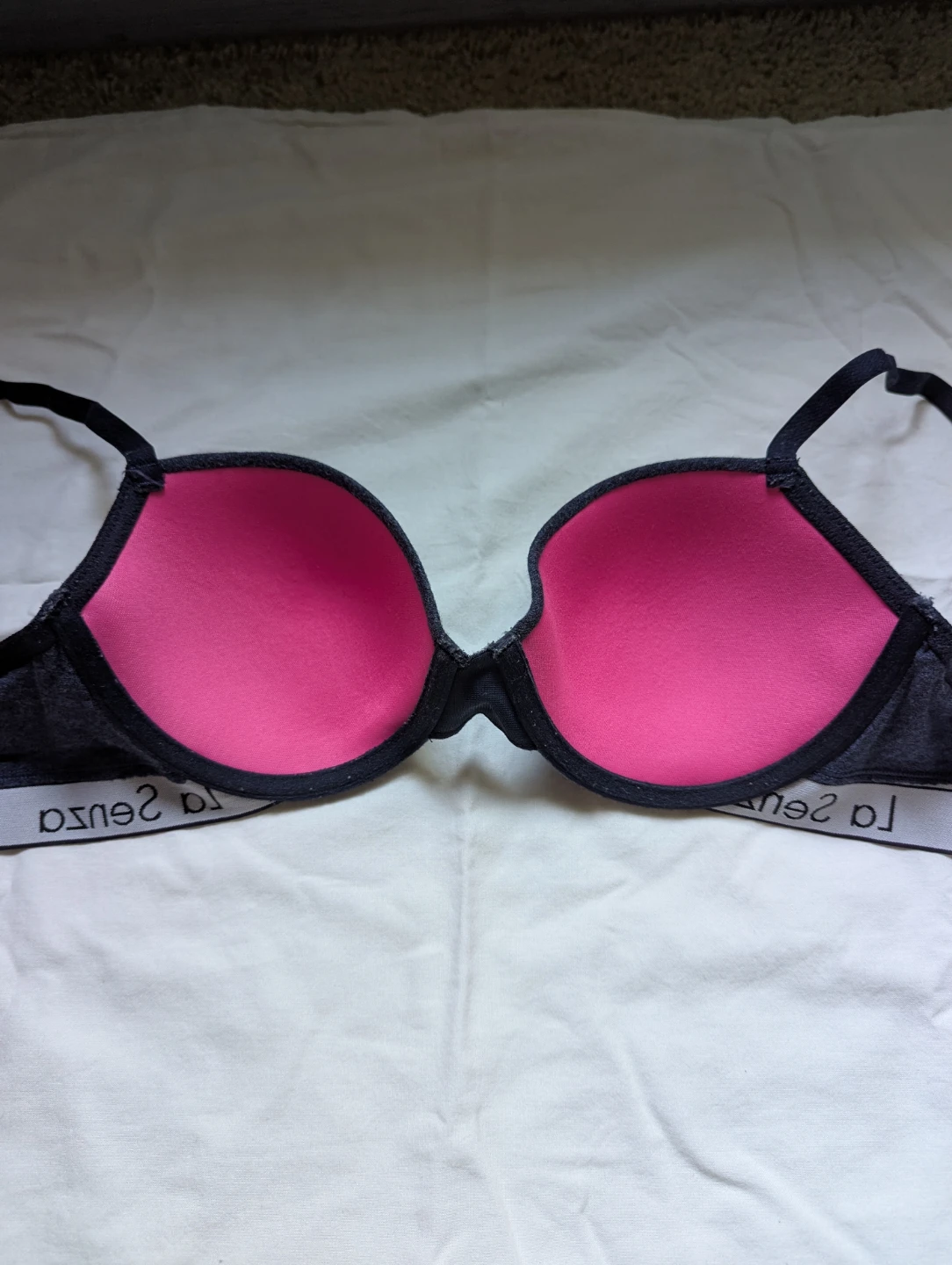 La Senza Remix Lightly Lined Cotton Balconnet Bra 34C dark blue - photo 2