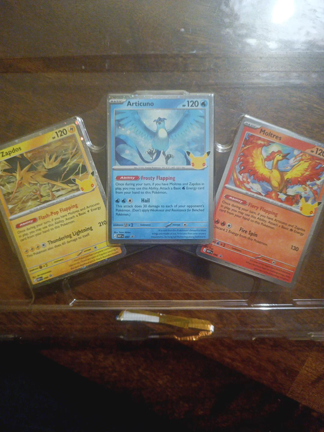 Pokemon 25th Anniversary Zapdos Articuno Moltres Cards