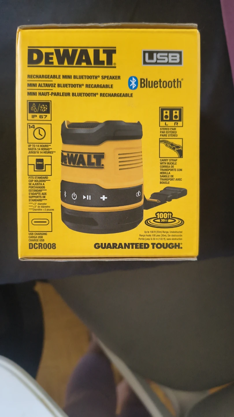 DeWalt DCR008 Rechargeable Mini Bluetooth Speaker