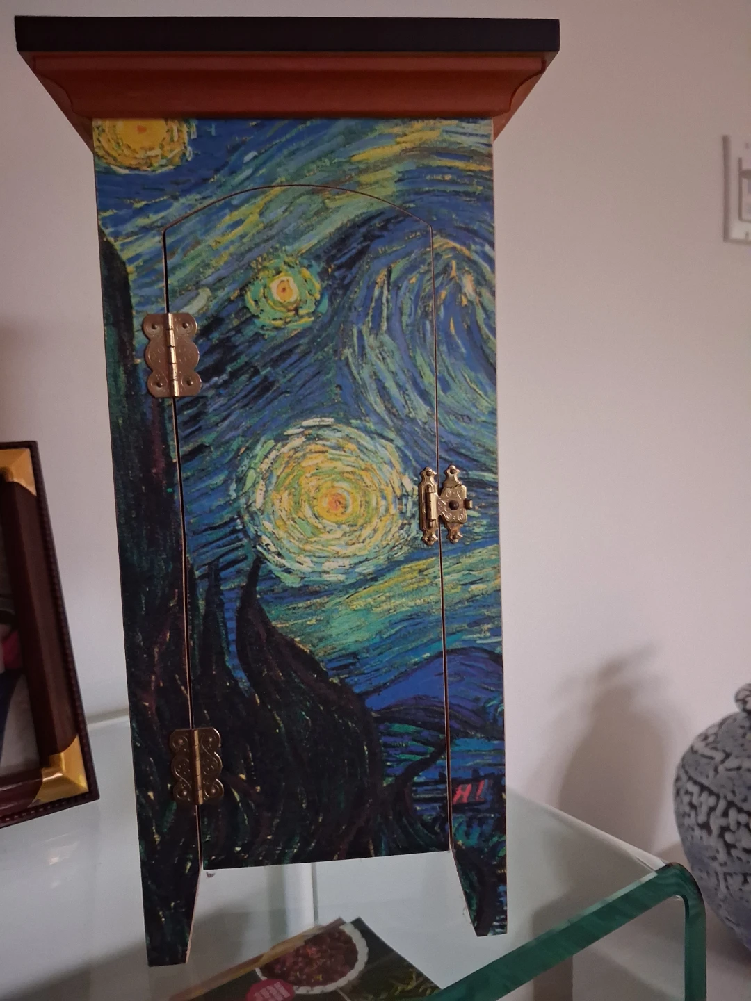 Original 12" Hubertucour Starry Night Wooden Cabinet