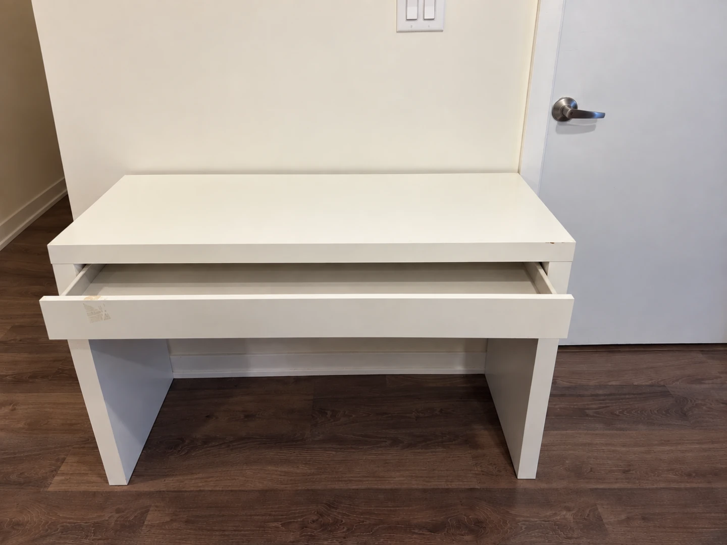 White Table / Desk with Large Drawer – 48"