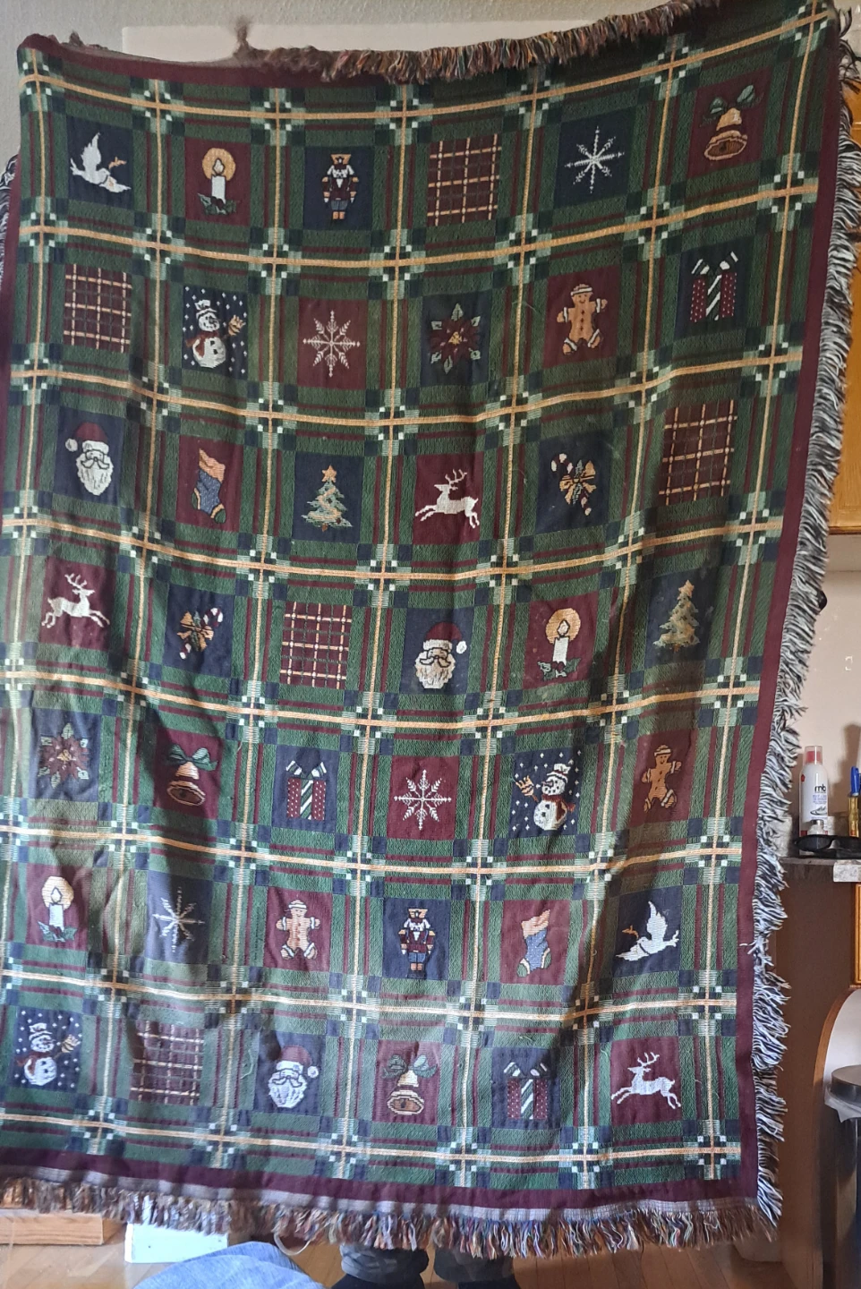 Christmas Themed Woven Throw Blanket