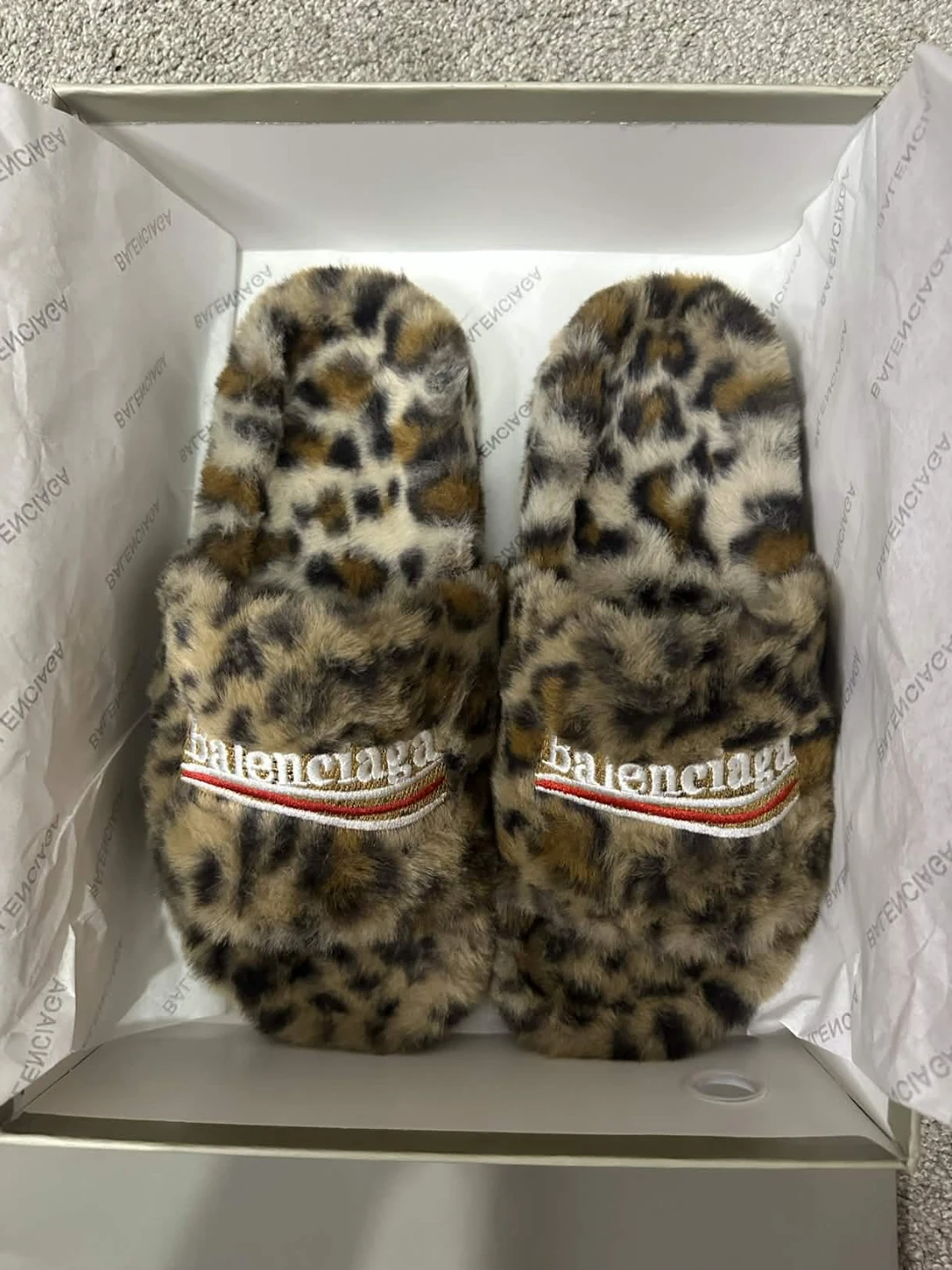 Balenciaga Faux Fur Slides