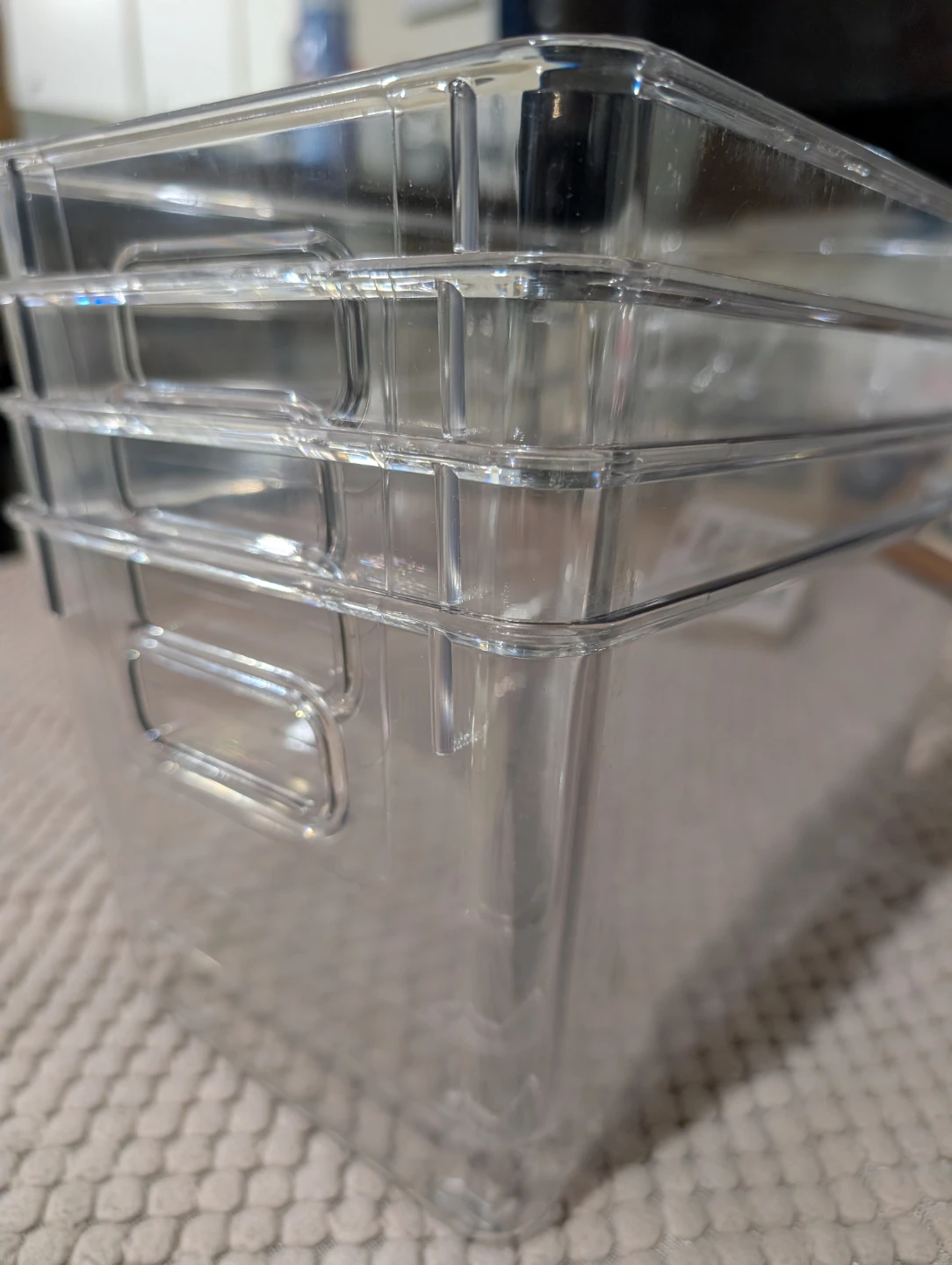 Clear plastic organizers (4 bins)