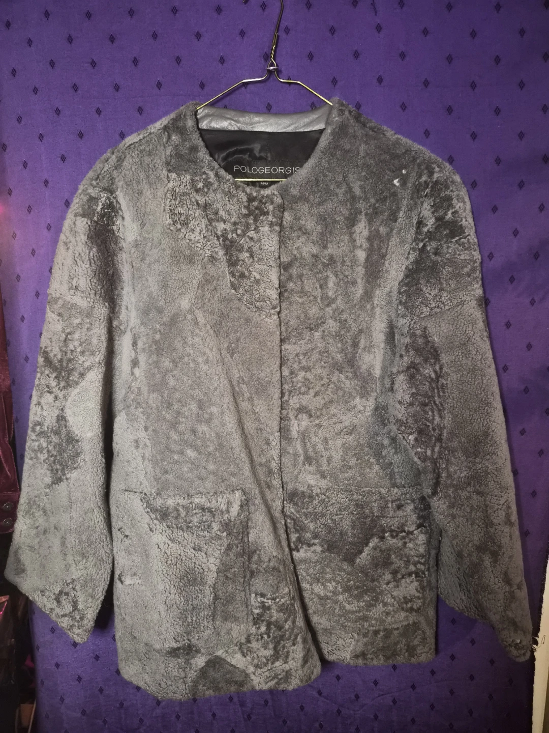 Pologeorgis grey shearling coat